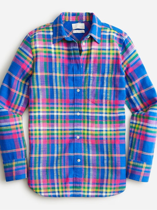 J. Crew Tops - Women’s Blue Multicolor Plaid Button-Down Shirt